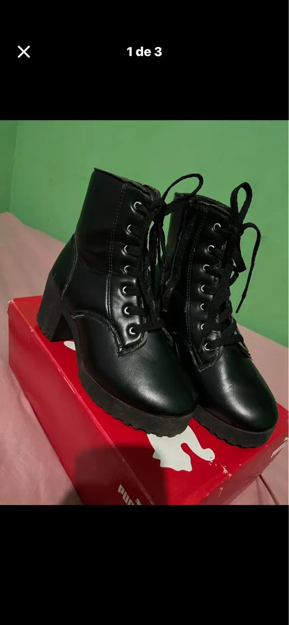 Bota de couro cano médio  - Foto 2