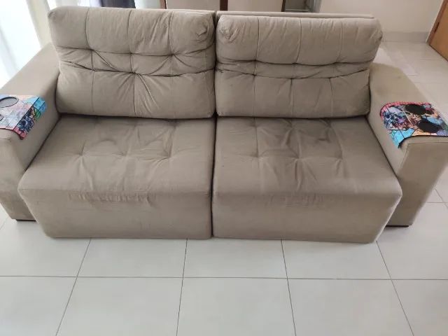 Sofá 2 lugares retrátil reclinável usado  - Foto 4