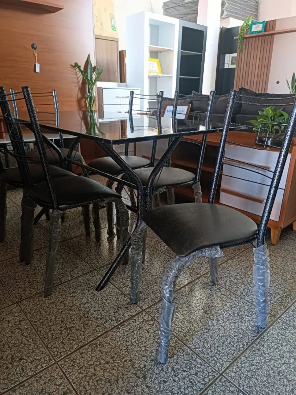 Mesa Marmorizada com 6 Cadeiras Nova na Promoção , Entrego - Foto 4