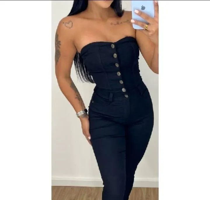 Macacão Jeans Pimenta Doce Original 36 - Foto 3
