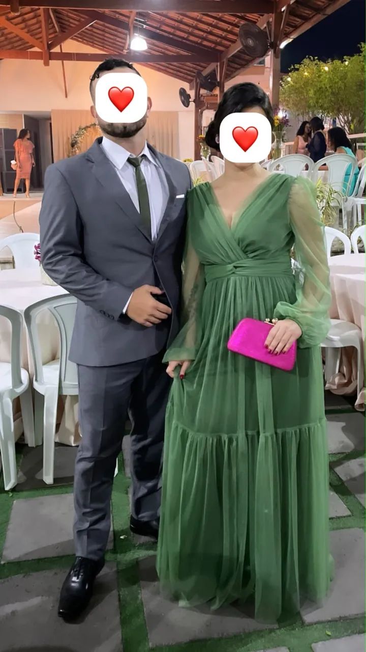 Vestido de Festa Verde Oliva | Elegante e Impecável | Usado 1x - Foto 4