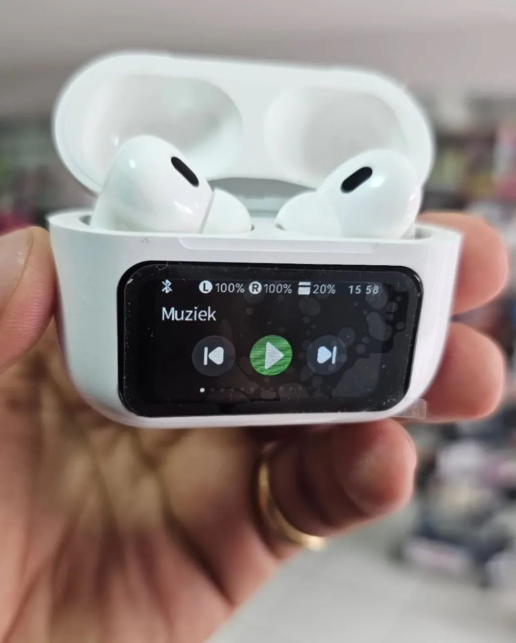 Fone Bluetooth A9 PRO com tela inteligente 