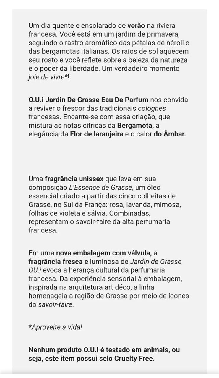 Eau de Parfum Jardim de Grasse O.U.I - Foto 3