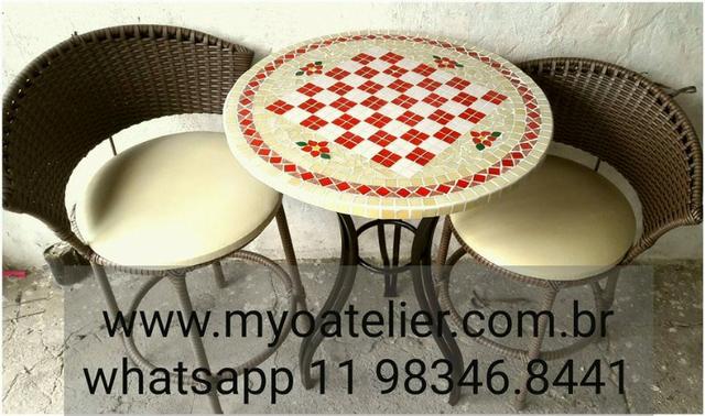 Conjunto Mesa Bistro mosaico - Foto 6