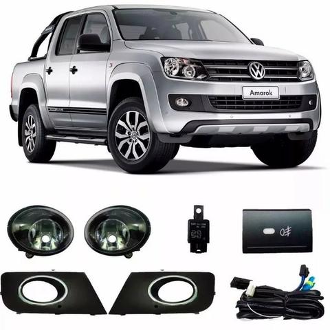 Kit Farol Milha Neblina Aro Cromado Amarok 2010 2011 a 2014