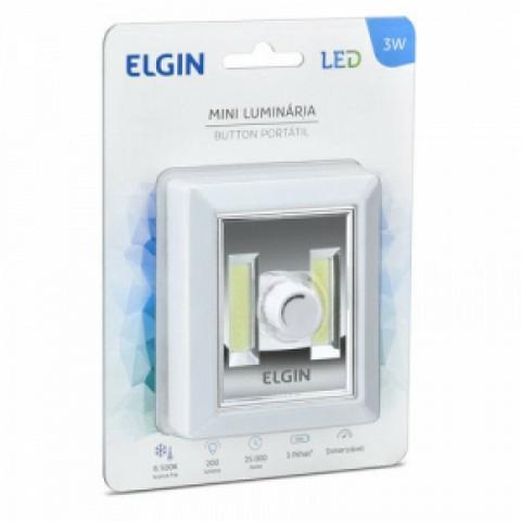 Mini Luminária LED Regulável a Pilha 3W - Luz Branca - Elgin
