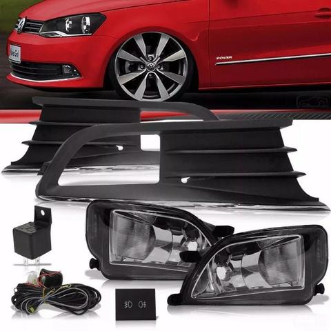 Kit Farol Milha Neblina Moldura Cromada Gol Voyage G6