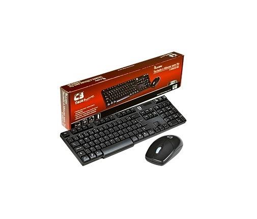 Teclado e Mouse Óptico sem Fio - K-W600 BK C3 Tech