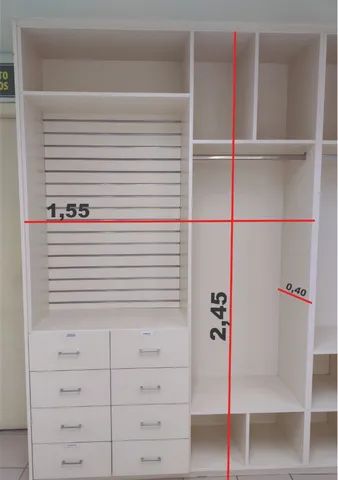 Cabideiro com Gavetas, colmeia e Canaletado