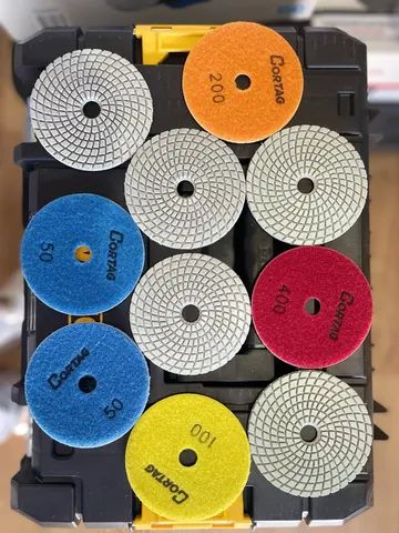 Lixa Diamantada Brilho D'água com Velcro Grãos Variados x 100 mm x 22,22mm 
