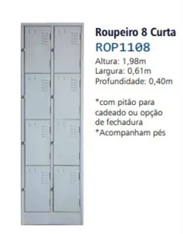 Armário guarda volumes 08 portas 