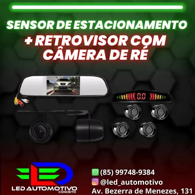 Sensor de Estacionamento + Retrovisor + câmera de ré 