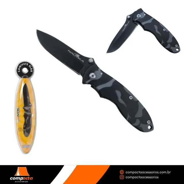 Canivete NTK Slak, aço inox SS420, com clip - Foto 2