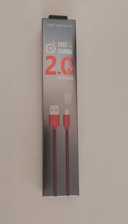 Cabo USB-Micro USB 2,0A 2m  Vermelho C3Tech - Foto 2