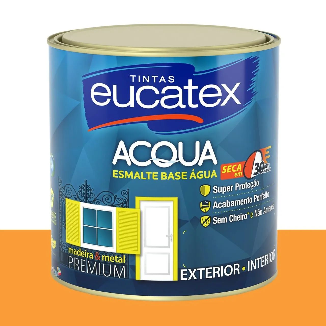 Tinta Esmalte Bril. Base Água Eucatex Bobó de Camarão 800 ml