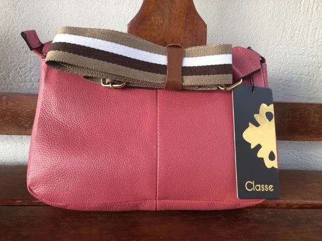 Bolsa Classe Couro Feminina Rosa - Foto 2