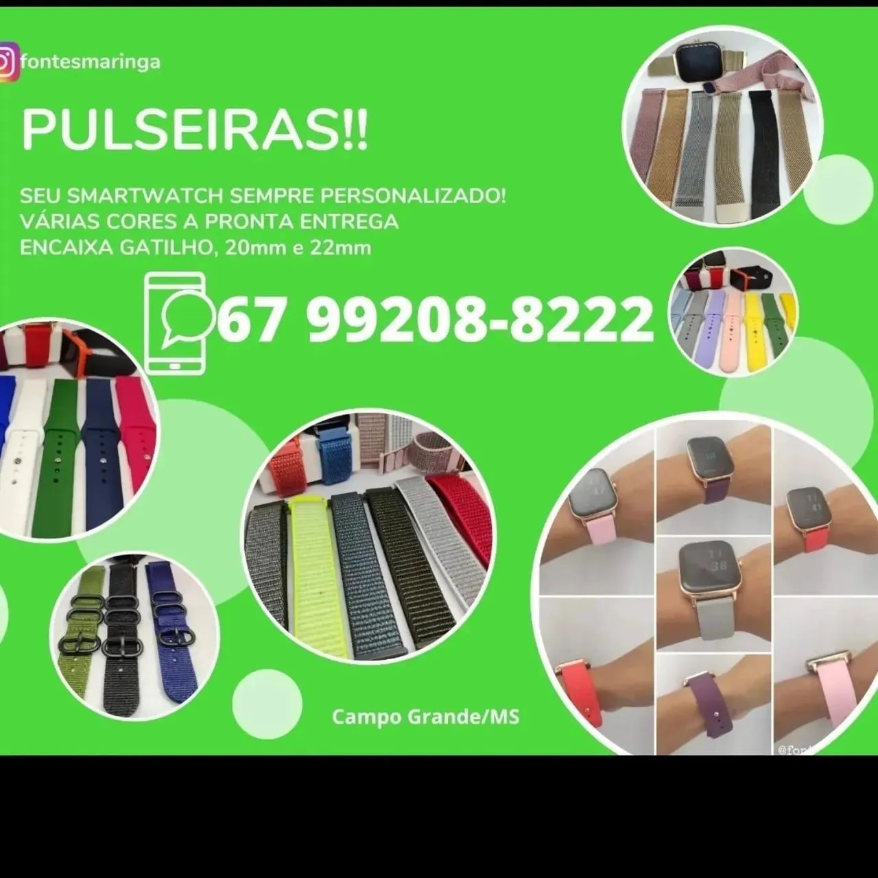 Pulseira Estilo Nike para Smartwatch encaixe de 20mm - Foto 6