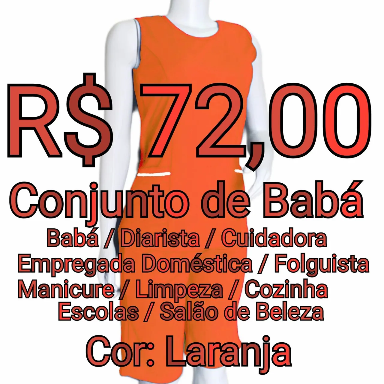 Uniforme de Babá / Diarista / Empregada Doméstica / Manicure / Limpeza