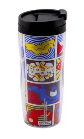 Copo Com Tampa 350ml - Liga Da Justiça