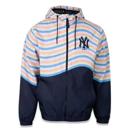 JAQUETA CORTA VENTO YANKEES RETRO SOUNDTRACK PRETO/ MULTICOLOR NEW ERA