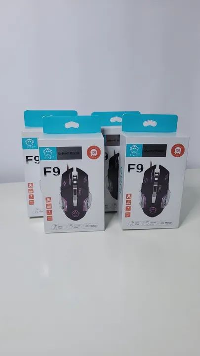 Mouse Gamer USB Com LED 4800 DPI 6 Botões EBAI - FZF-F9 - NOVO (1 UNIDADE)