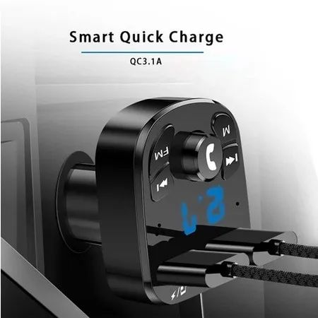 Transmissor Receptor FM Bluetooth Carregador Carro Caminhão Veicular Atende Ligações - Foto 4