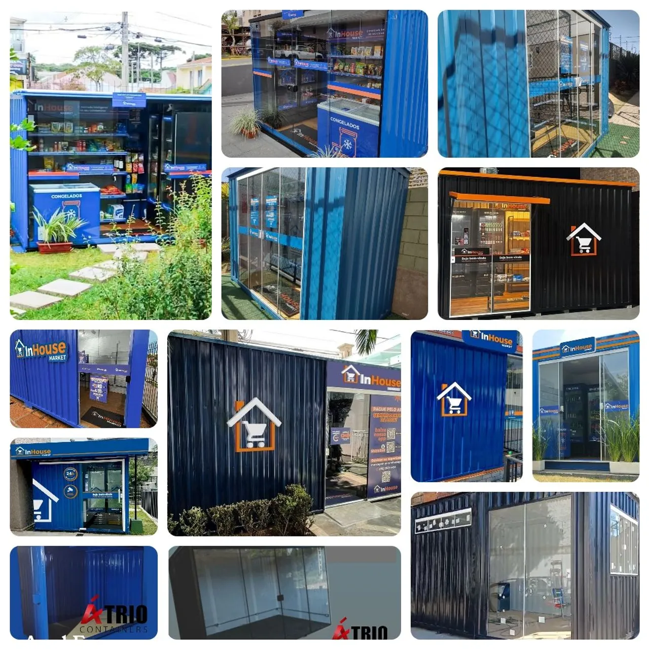 Container franquias desmontáveis mercadinho e foodtruck