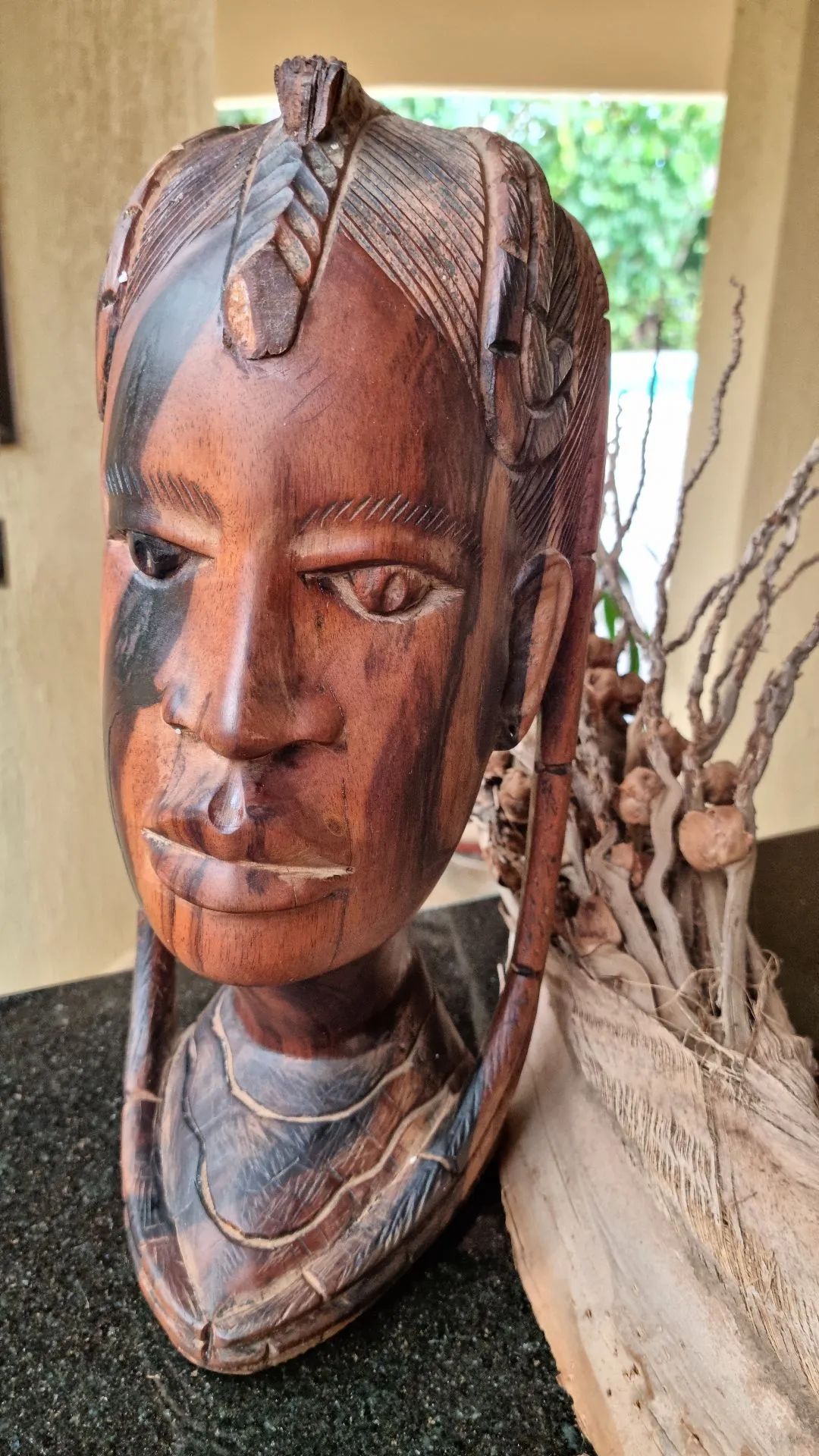 Escultura de Madeira Africana, antiga, Nigeria- Máscara Ritual - Foto 5