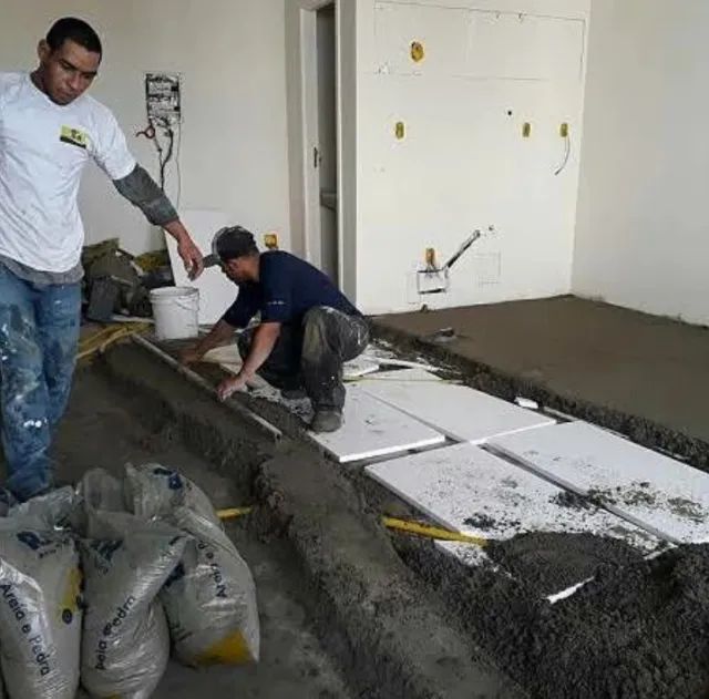Piso e contrapiso com eps (isopor) 
