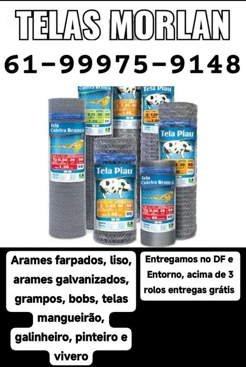 Tela mangueirão, galinheiro, viveiro e pinteiro .