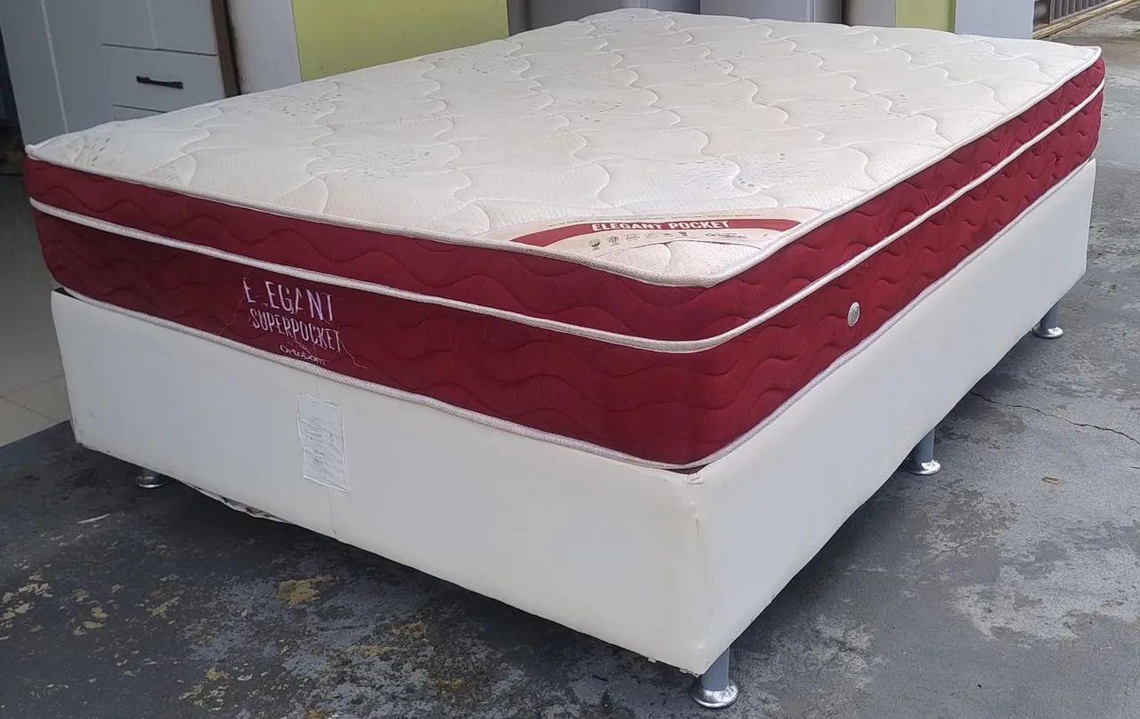 Cama Box Casal (BASE +COLCHÃO). FAÇO A ENTREGA * - Foto 3