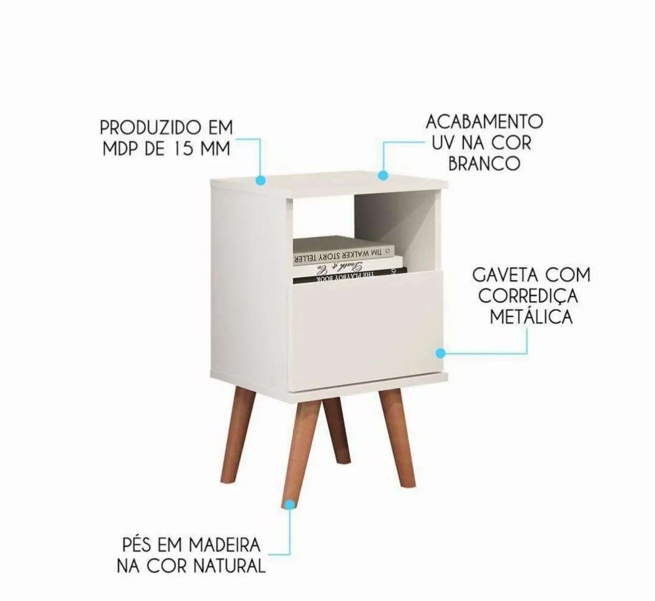 Mesa cabeceira Retrô alta - Foto 3