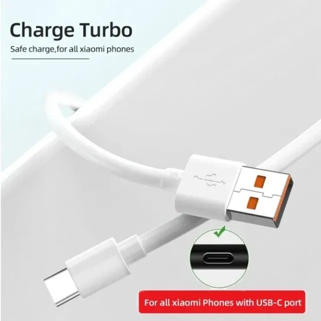 Cabo Carregador Usb Xiaomi Original 120w 6a Turbo Charge 2M - Foto 4