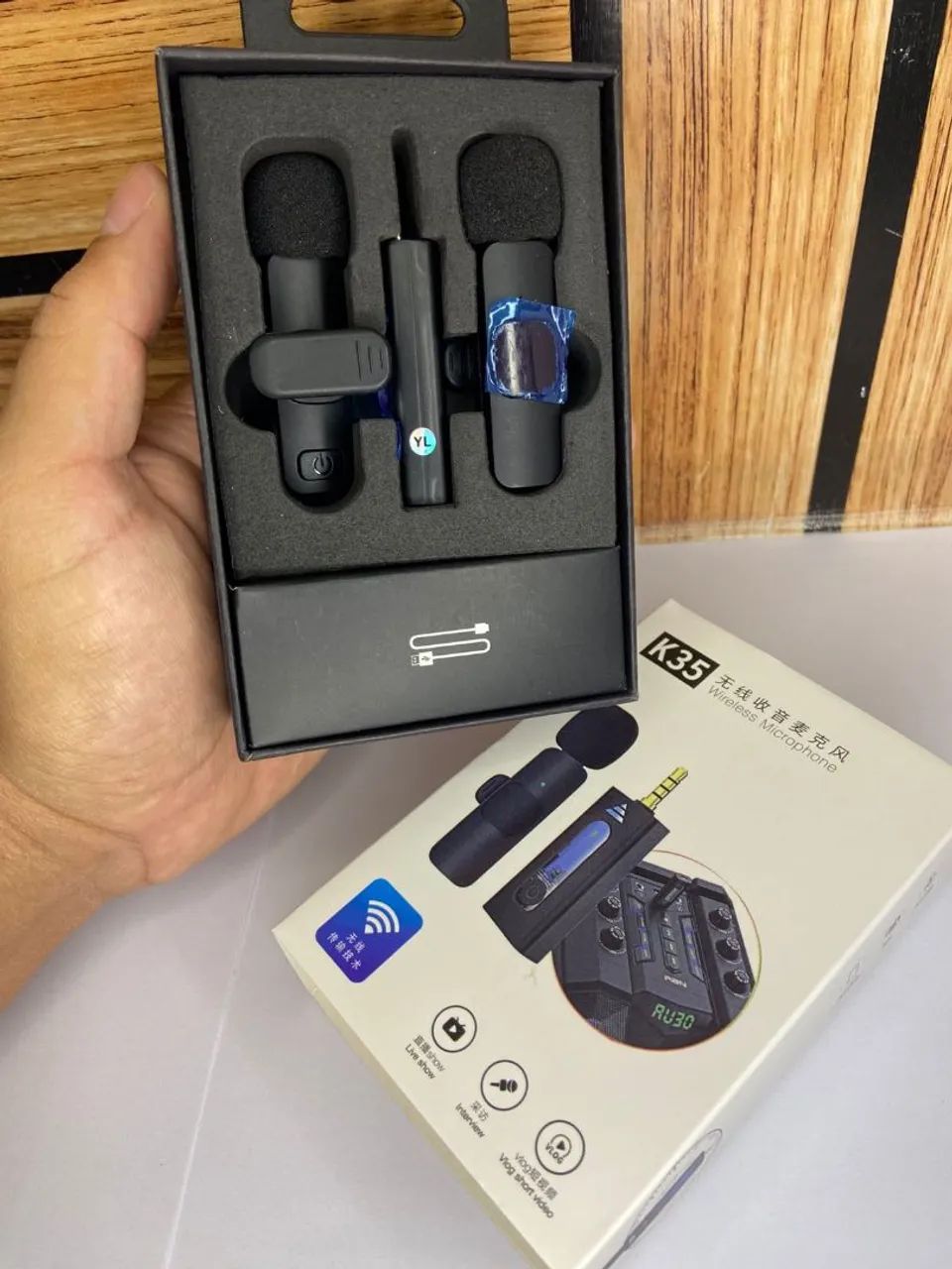 Microfone lapela s/ fio k35 3.5mm plug and play 5v 60mah