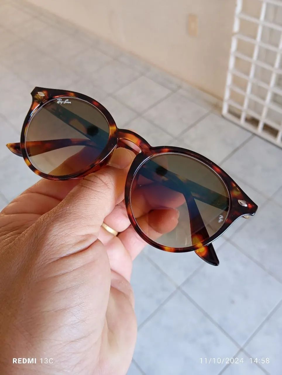 Óculos de sol Ray-Ban Rb2180 Transparente Lentes Safira  - Foto 3