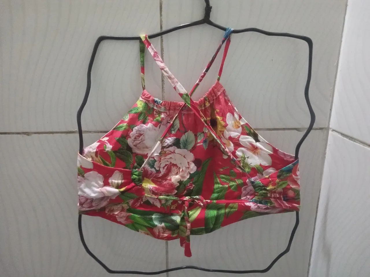 Top Floral de Tecido Feminino M - Foto 4