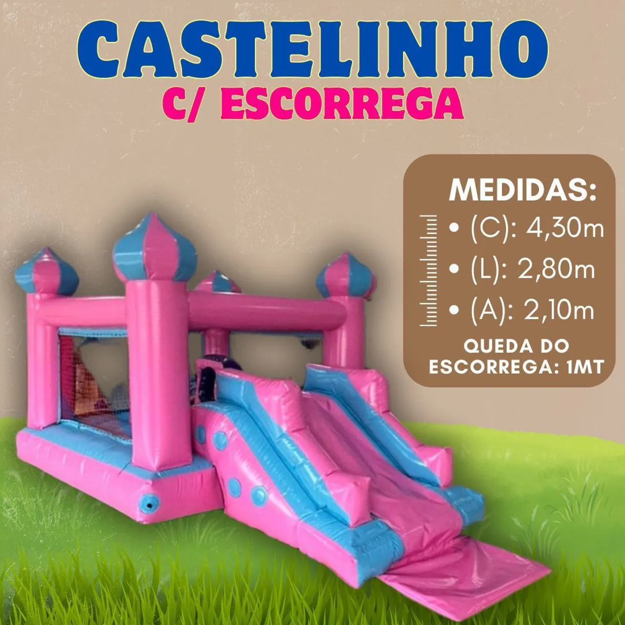 Castelinho C/ Escorregador Inflável - Diversão Garantida!