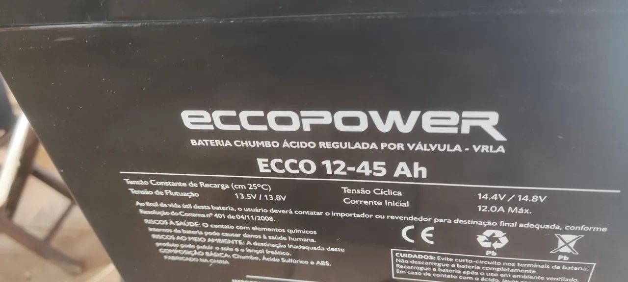 Bateria de carro Ecco 12-45 Ah - Foto 2