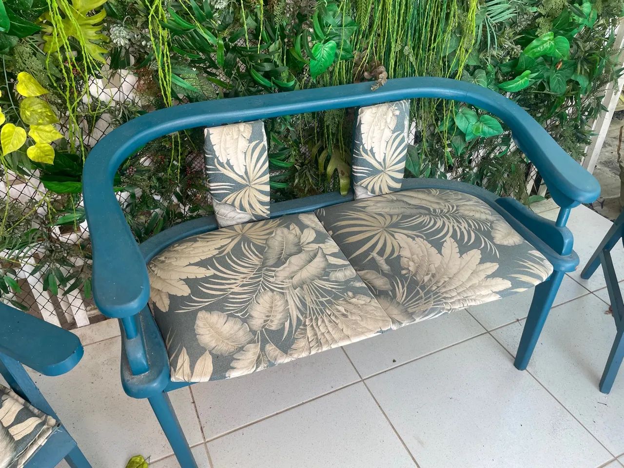 Sofá de Jardim 2 Lugares - Azul 