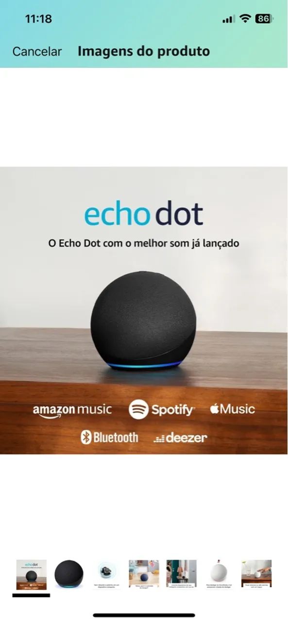 Amazon Echo Dot Ultima geração- Preto - Foto 2