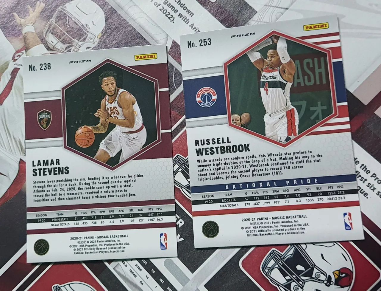 2 Cards de Basquete Mosaic - Lamar Stevens e Russell Westbrook - Foto 5