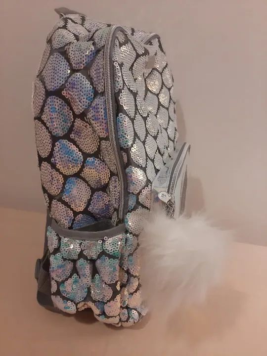 Mochila Justice Sereia com Lantejoulas + Letra "M" Personalizada - NOVA! - Foto 3