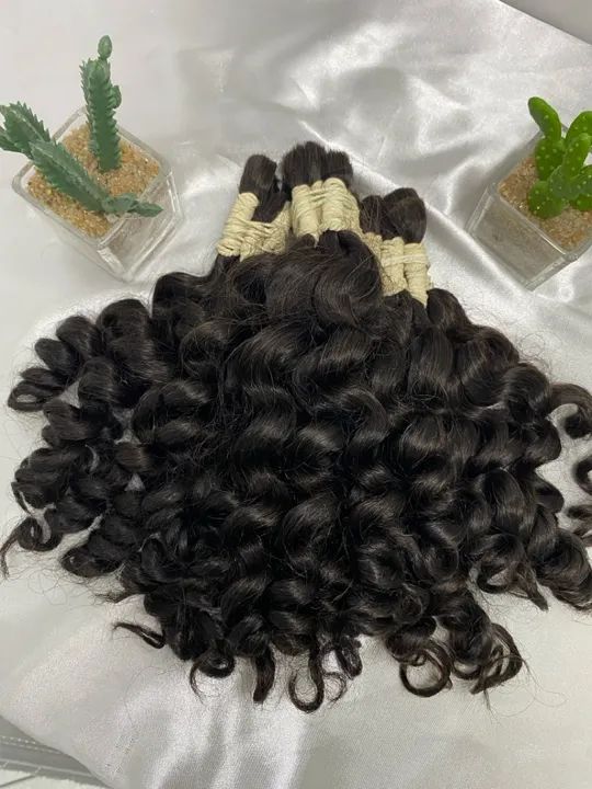 Cabelo humano cacheado 45 centímetros tipo 3