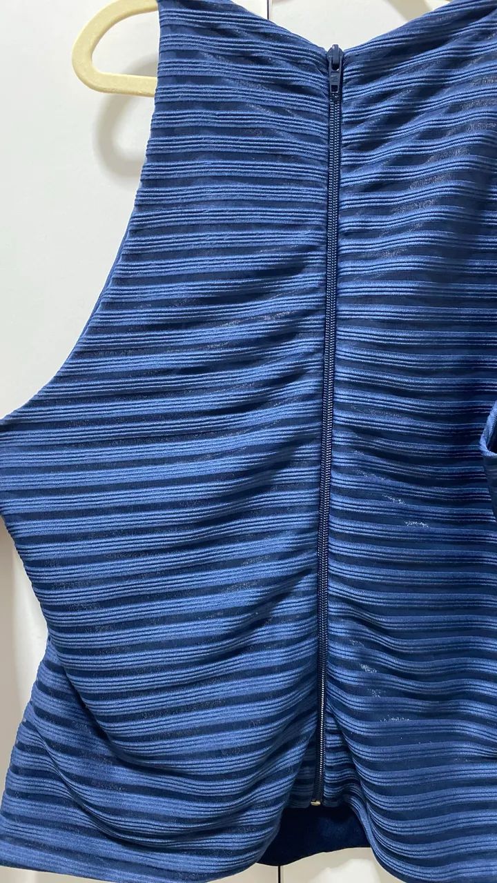 Blusa azul listrada feminina  - Foto 2