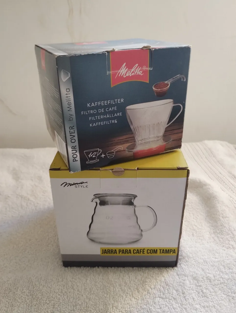 Porta filtro Melitta B2 e Jarra de vidro com Tampa de vidro