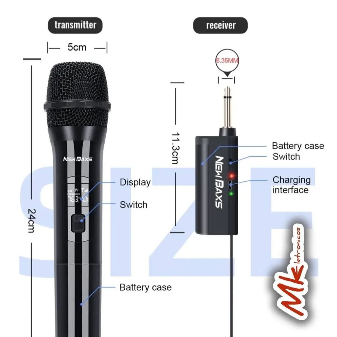 Microfone Sem Fio New BAXS - Som de Qualidade! - Foto 4