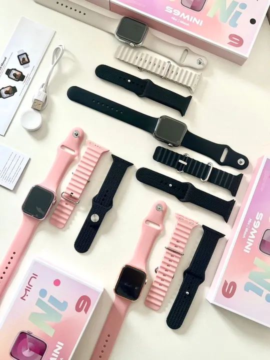 Relógio Smartwatch Mini com 03 pulseiras 