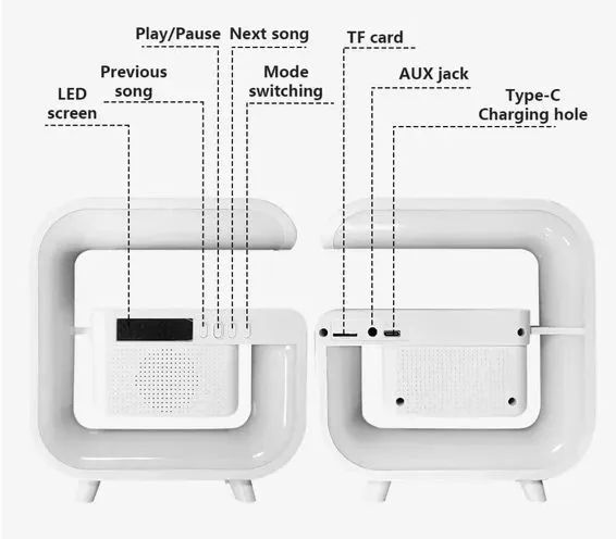 Caixa de Som com Iluminação LED e Rádio Relógio - Foto 4