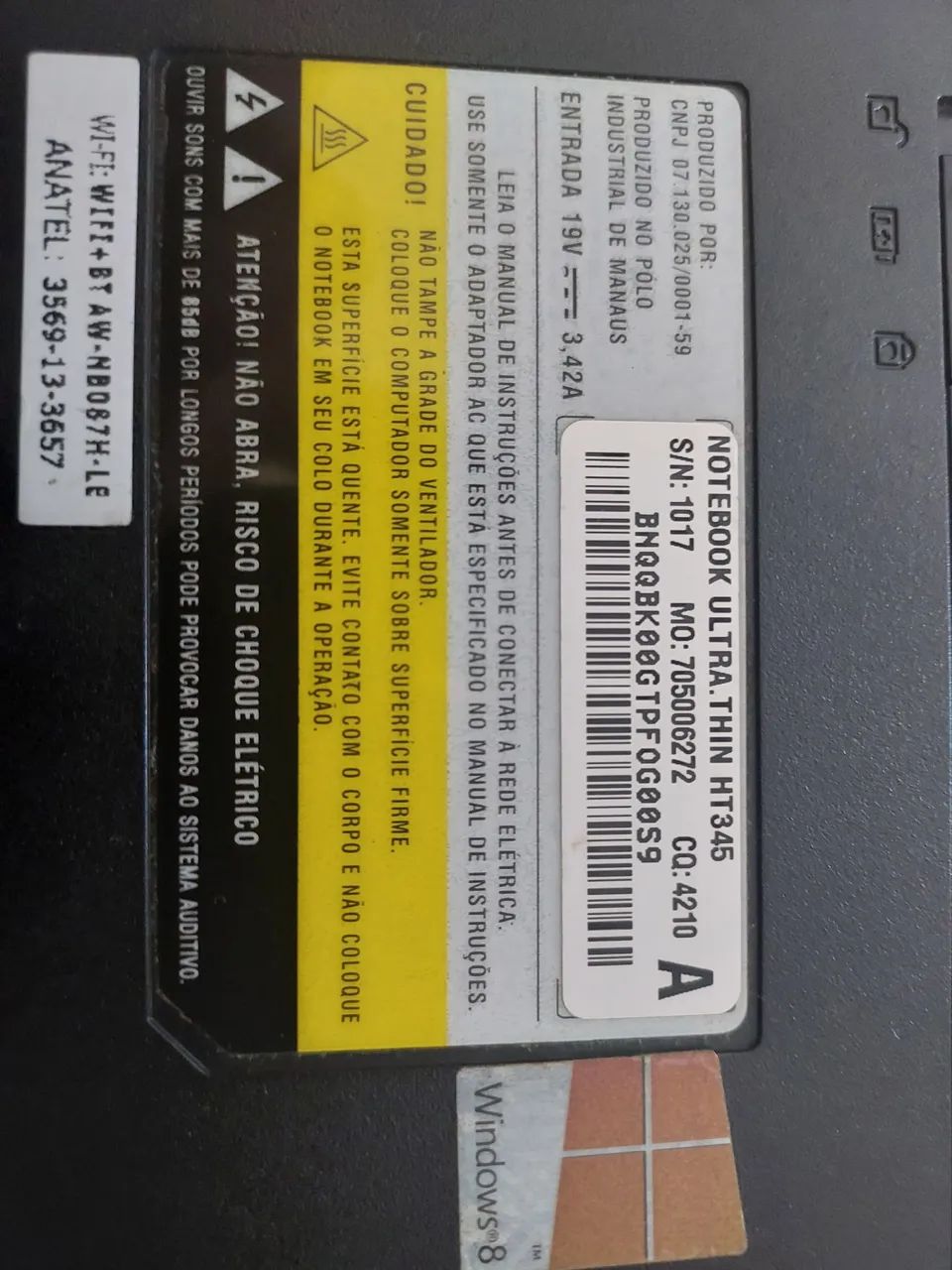 Note ultrafino 14 pol 12g ram core I3 1.8ghz ZERADO FUNCIONA TUDO OK. - Foto 6