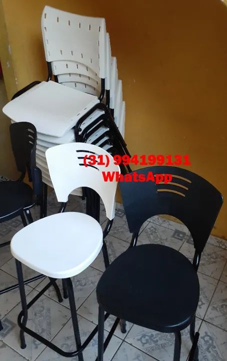 Banqueta Para Bancada Gourmet Preta - Frete Grátis - Foto 5